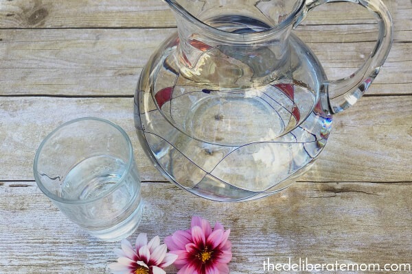 Use a fancy pitcher to make drinking water more exciting. 