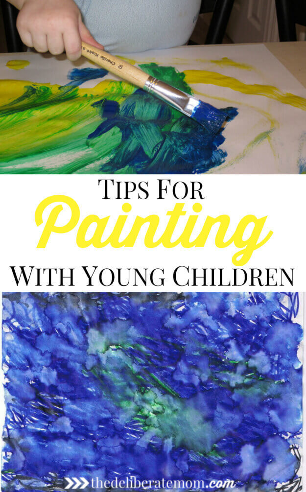 Painting with young children can be overwhelming, but the preparation and possible "mess" are worth it. Here are some tips to make this experience positive.