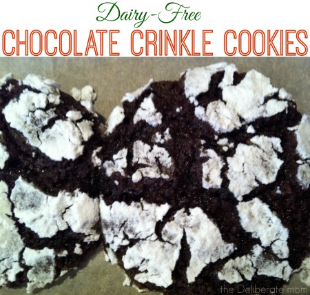 Dairy-free chocolate crinkle cookies #Christmasbaking #dairyfreeChristmas