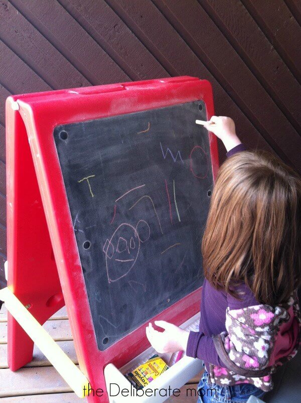 Playspaces for small backyards - an easel.