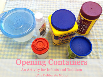 Opening Containers: An Activity for Infants and Toddlers #kids #activities