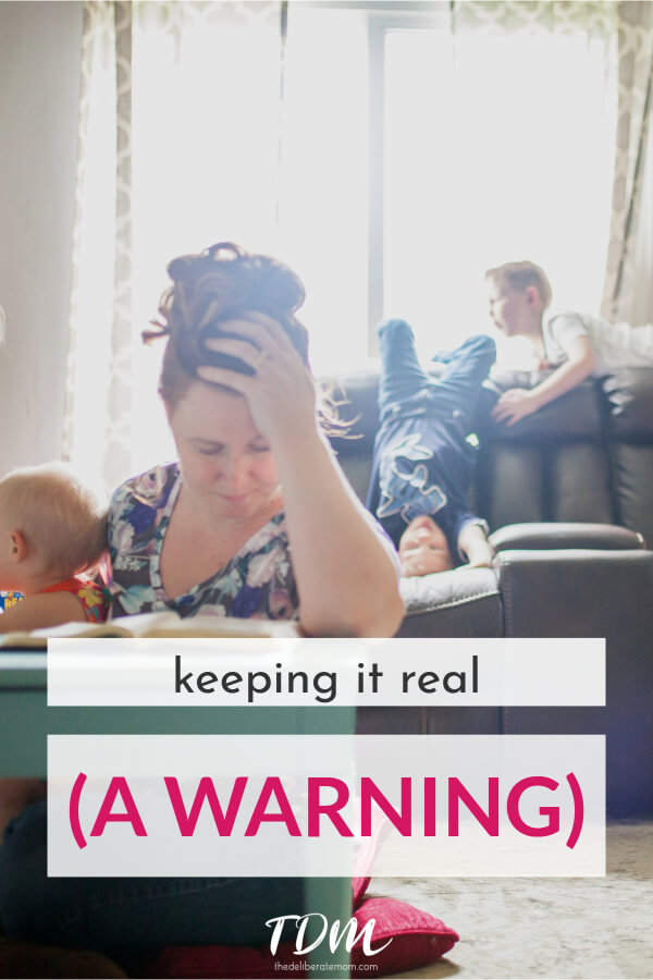 Keeping it real. I'm not a perfect mom. I don't keep a perfect house. I don't run the perfect homeschool. I try to keep it real whenever I can on social media. BUT the responsibility to keep it real on is a two-way street. Here's why.