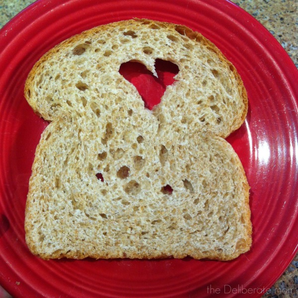 Heart shape in a piece of bread #lovenotes from God