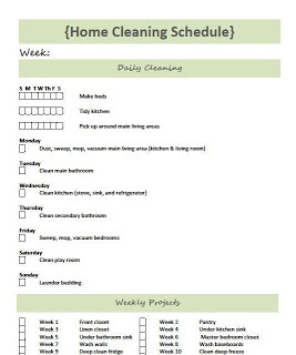 Home Cleaning Schedule