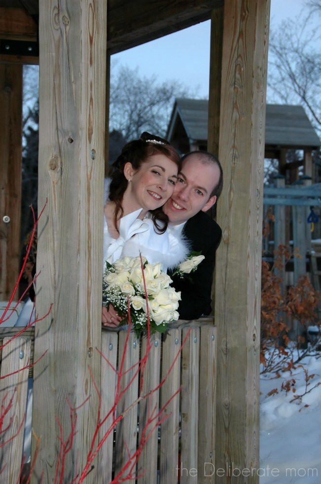 My wedding cape and a photo in a gazebo. 