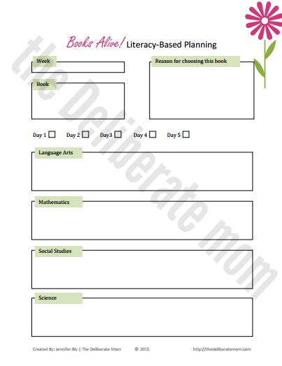 I love children's books. So it may not come as a surprise to you that one of my favourite curriculum planning methods is literacy-based planning. An example and free printable is included! #homeschooling #literacybasedlearning