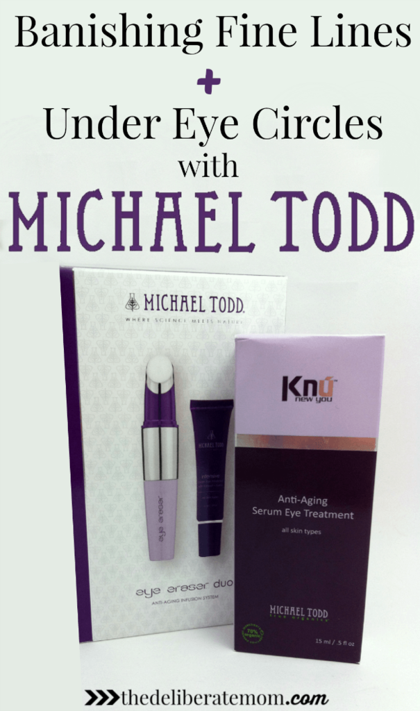 Dark circles and fine lines! Check out my review on 2 Michael Todd products: Eye Eraser Anti-Aging Infusion Duo and the Knu Anti-Aging Serum Eye Treatment.