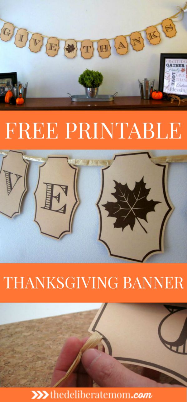 Want some FREE fall decor? Check out this tutorial to create a free printable Thanksgiving banner! Quick, simple, and beautiful DIY decor! 