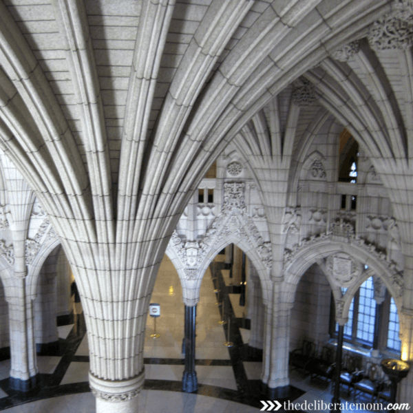 Limestone rotunda in the parliament building.