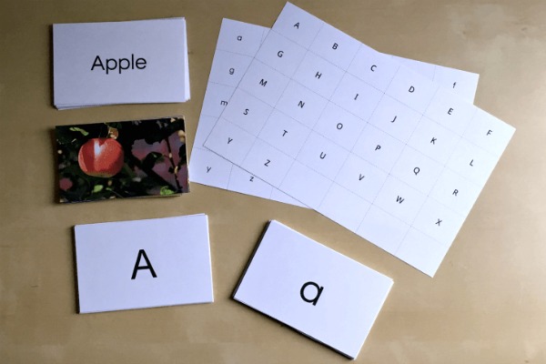 Our April Morning Time Basket includes this deluxe set of alphabet cards!