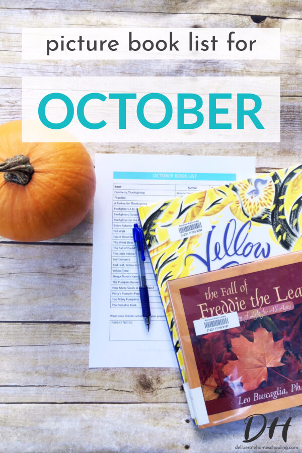 Picture books are a significant part of our homeschool curriculum. Books are a wonderful way to teach children and introduce new concepts. Here is our October picture books list.