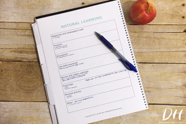 This natural learning sheet is a great way to track what you HAVE learned!