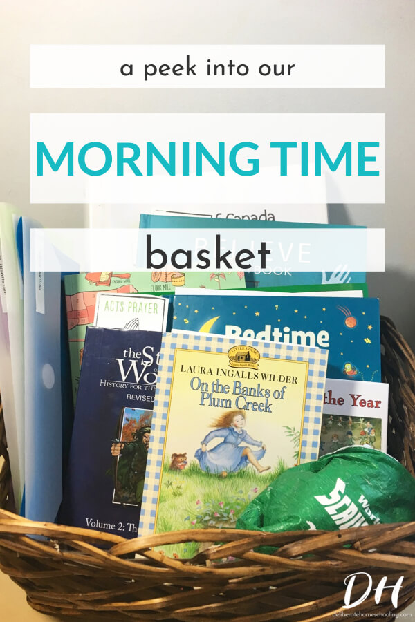 We love morning time and our morning time curriculum changes often. Here's a peek at what books we currently have in our morning time basket! From our daily read-aloud, to math, and science books... our basket is overflowing with great reads.