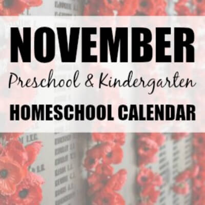 November Pre/Kindergarten Calendar