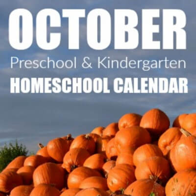 October Pre/Kindergarten Calendar