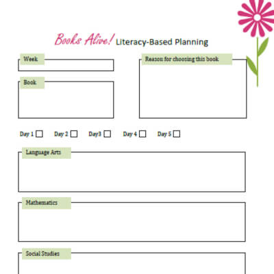 Literacy-Based Planning Sheet