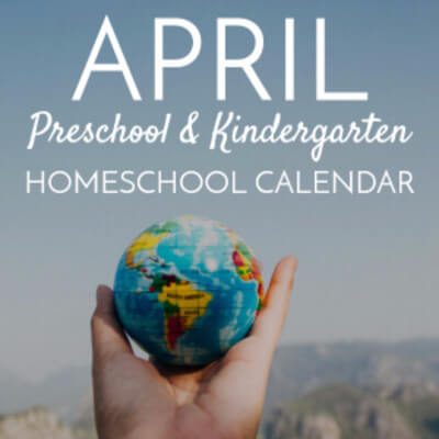 April Pre/Kindergarten Calendar
