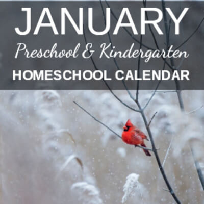 January Pre/Kindergarten Calendar