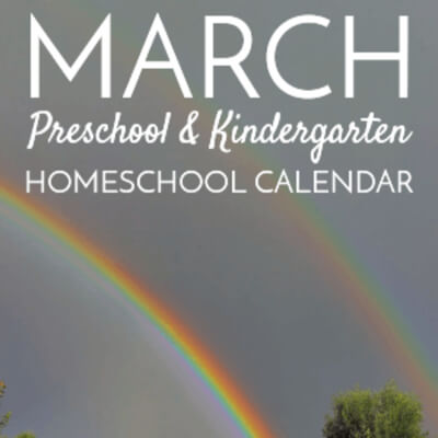 March Pre/Kindergarten Calendar